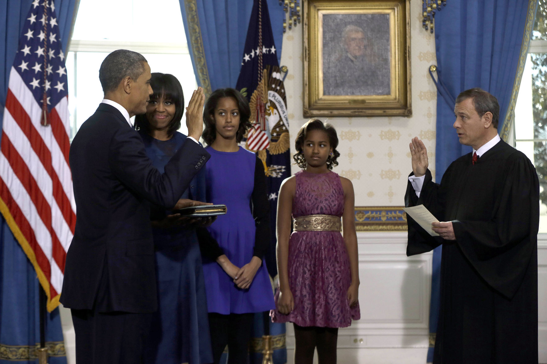 The Obamas and John Roberts, 2013